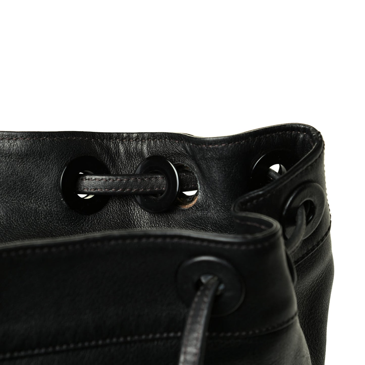 Lambskin CC Drawstring Backpack Black