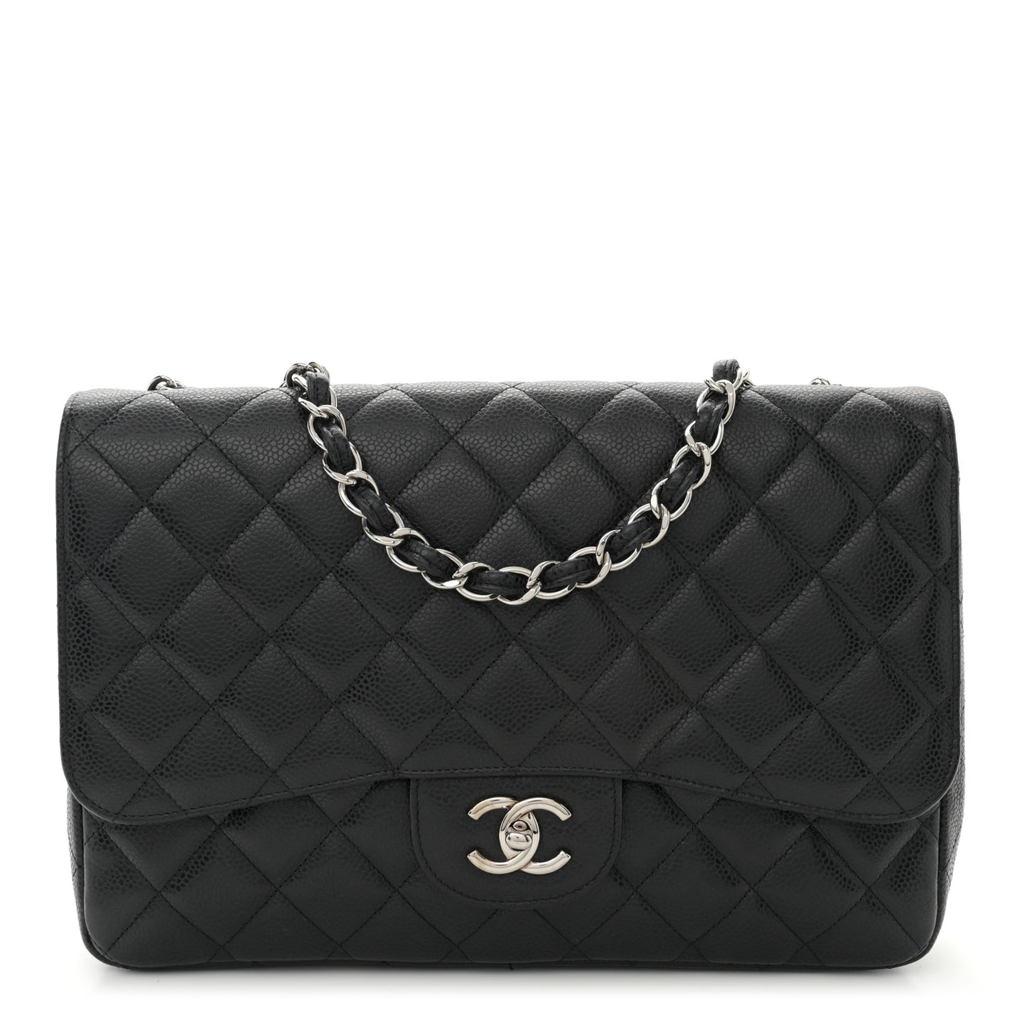 Caviar Quilted Jumbo Single Flap Black
