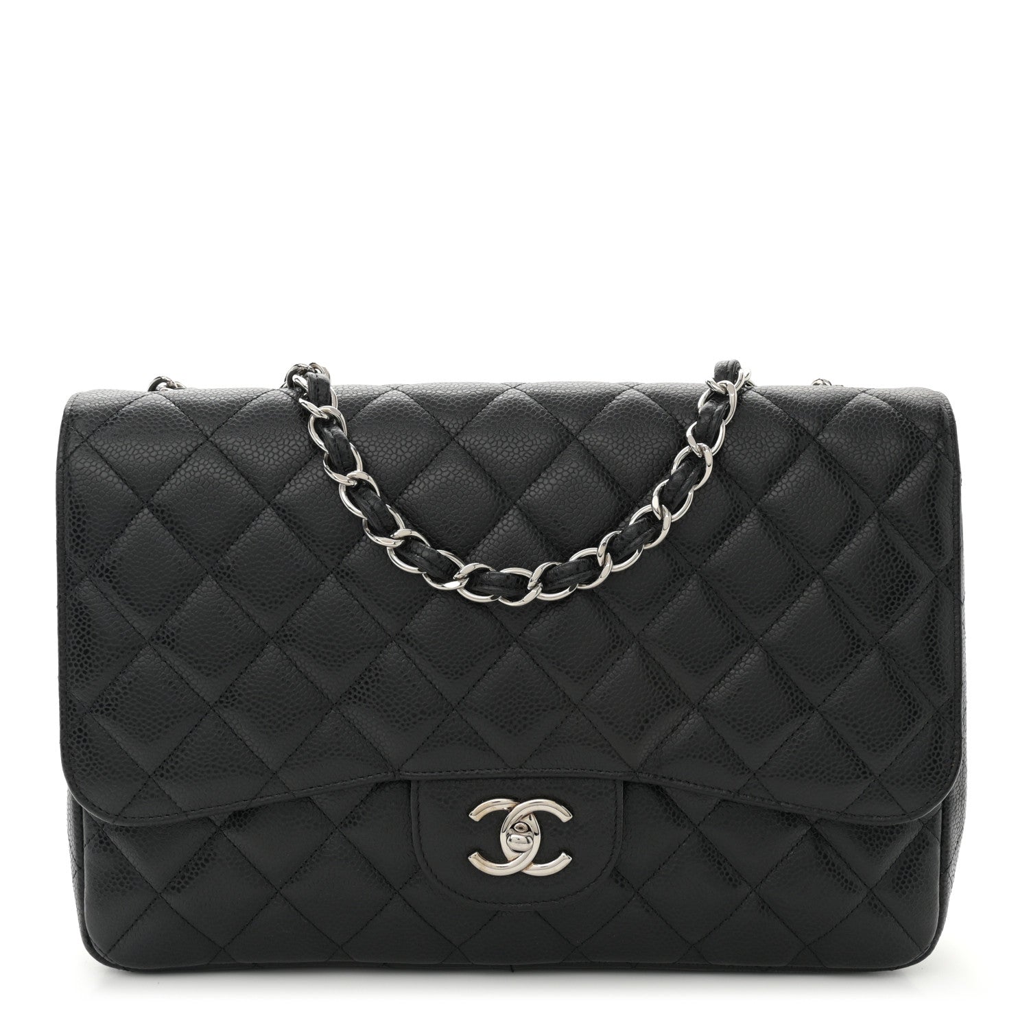 Chanel Caviar Quilted Jumbo Single Flap Black 1 of 11