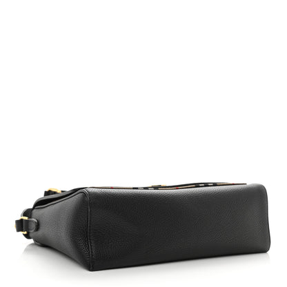 Burberry Grainy Calfskin Vintage Check Note Crossbody Bag Black 4 of 8