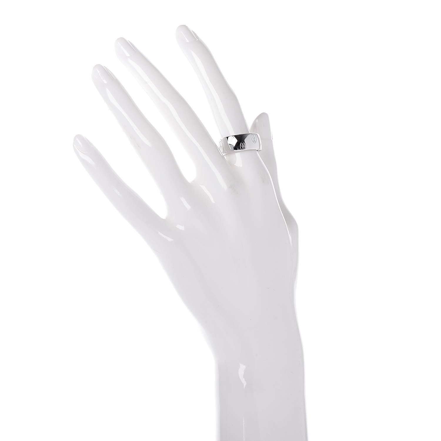 Cartier 18K White Gold 8mm Happy Birthday Band 52 6 2 of 4