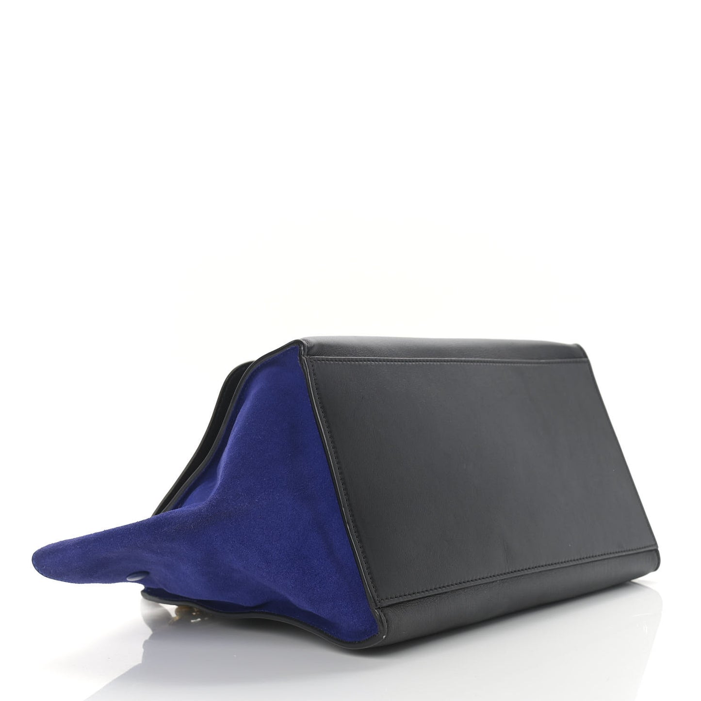 Smooth Calfskin Suede Medium Tri-color Trapeze Indigo