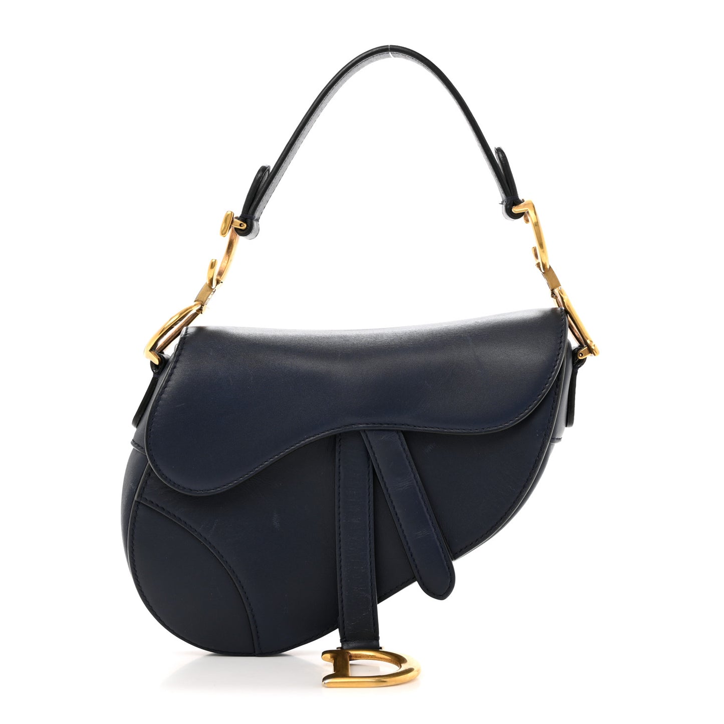 Calfskin Mini Saddle Bag Blue