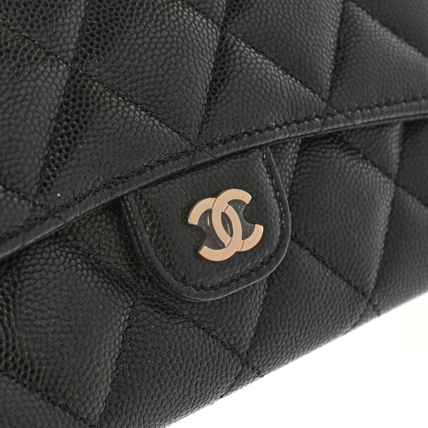 Chanel Caviar Quilted Medium Gusset Flap Wallet Black 10 of 11