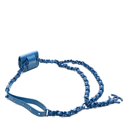 Chanel Caviar Quilted Airpods Pro Holder Belt Blue 2 of 7