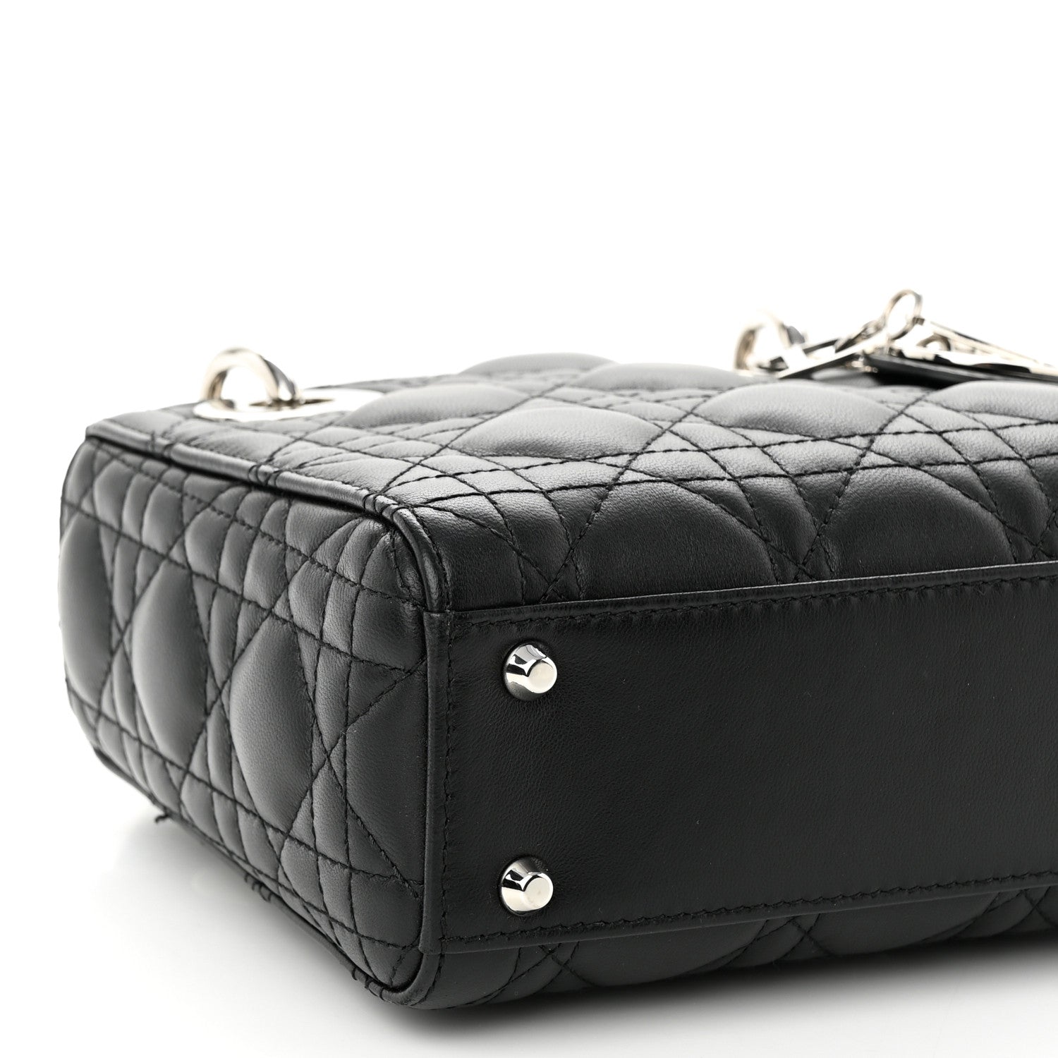 Christian Dior Lambskin Cannage Mini Lady Dior Black 9 of 11