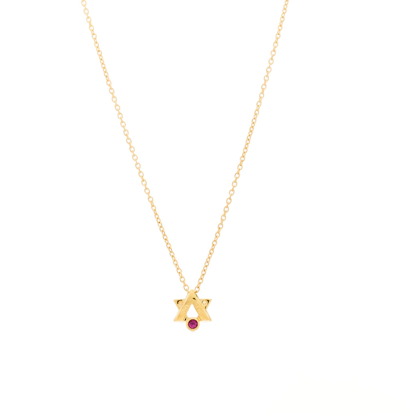 18K Yellow Gold Diamond Tiny Treasures Star of David Pendant Necklace