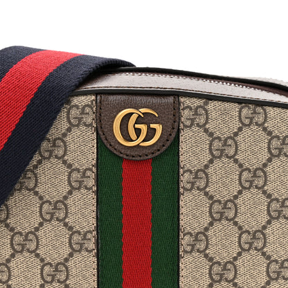 Gucci GG Supreme Monogram Textured Dollar Calfskin Web Ophidia Small Crossbody Bag Beige Ebony New Acero 8 of 10