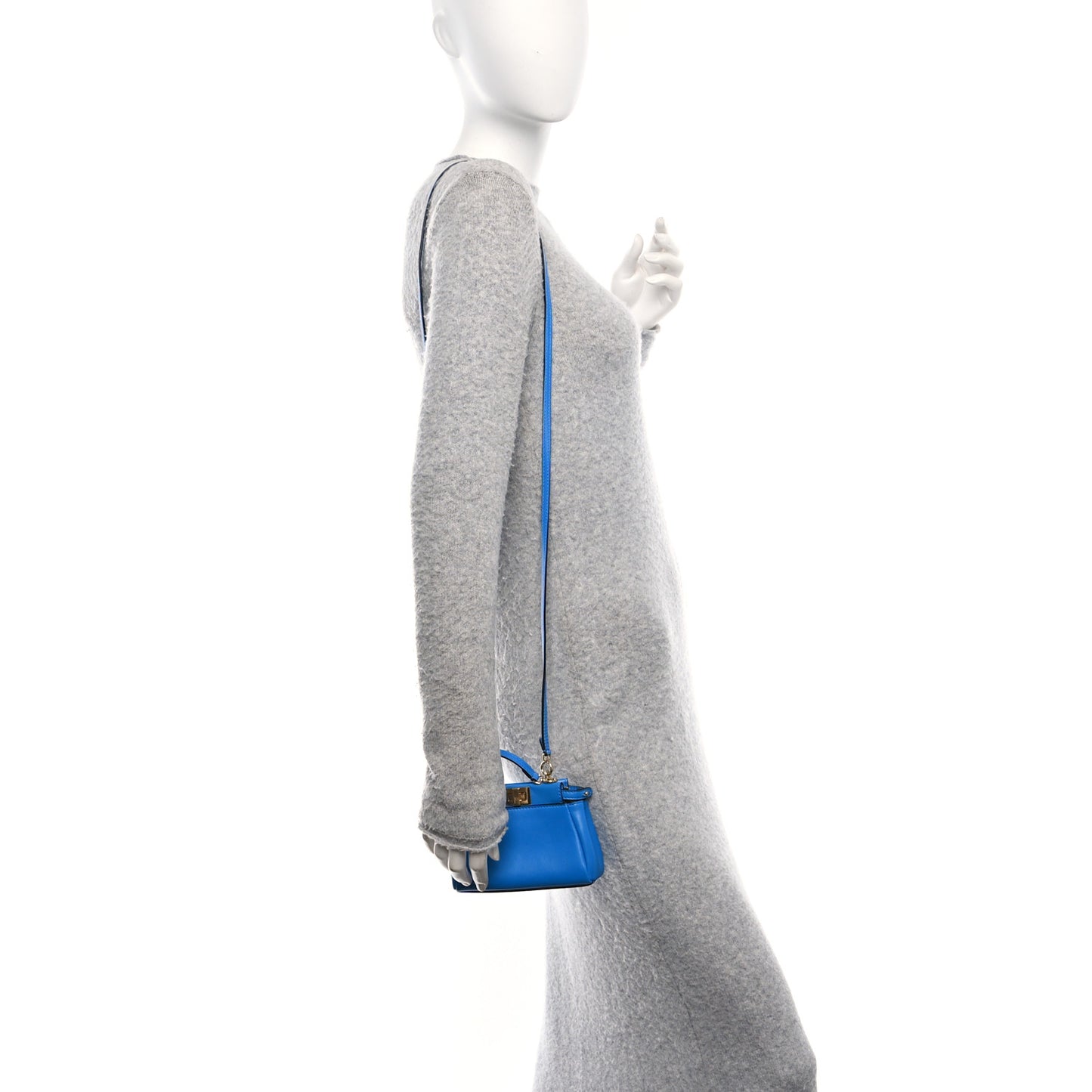 Shiny Nappa Micro Peekaboo Iconic Satchel Blue Royal
