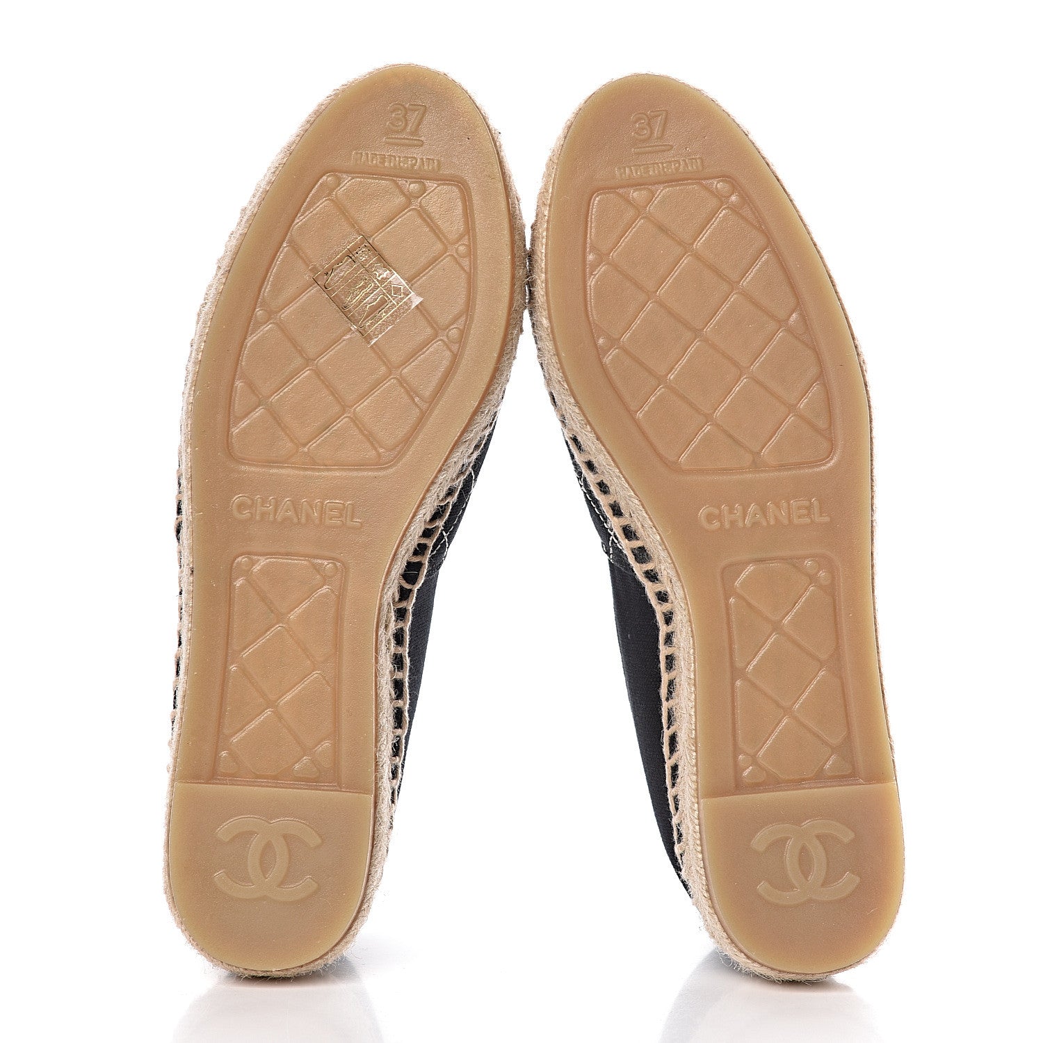 Chanel Fabric Biarritz CC Espadrilles 37 Black 5 of 11