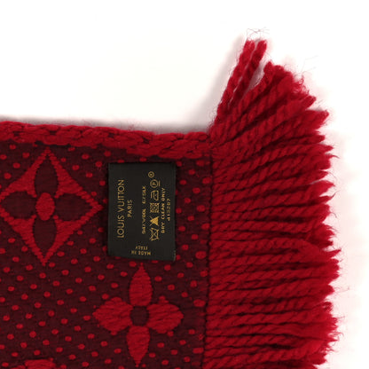 Louis Vuitton Wool Silk Logomania Scarf Rubis 3 of 3