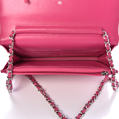 Chanel Lambskin Quilted Wallet On Chain WOC Pink 5 of 11