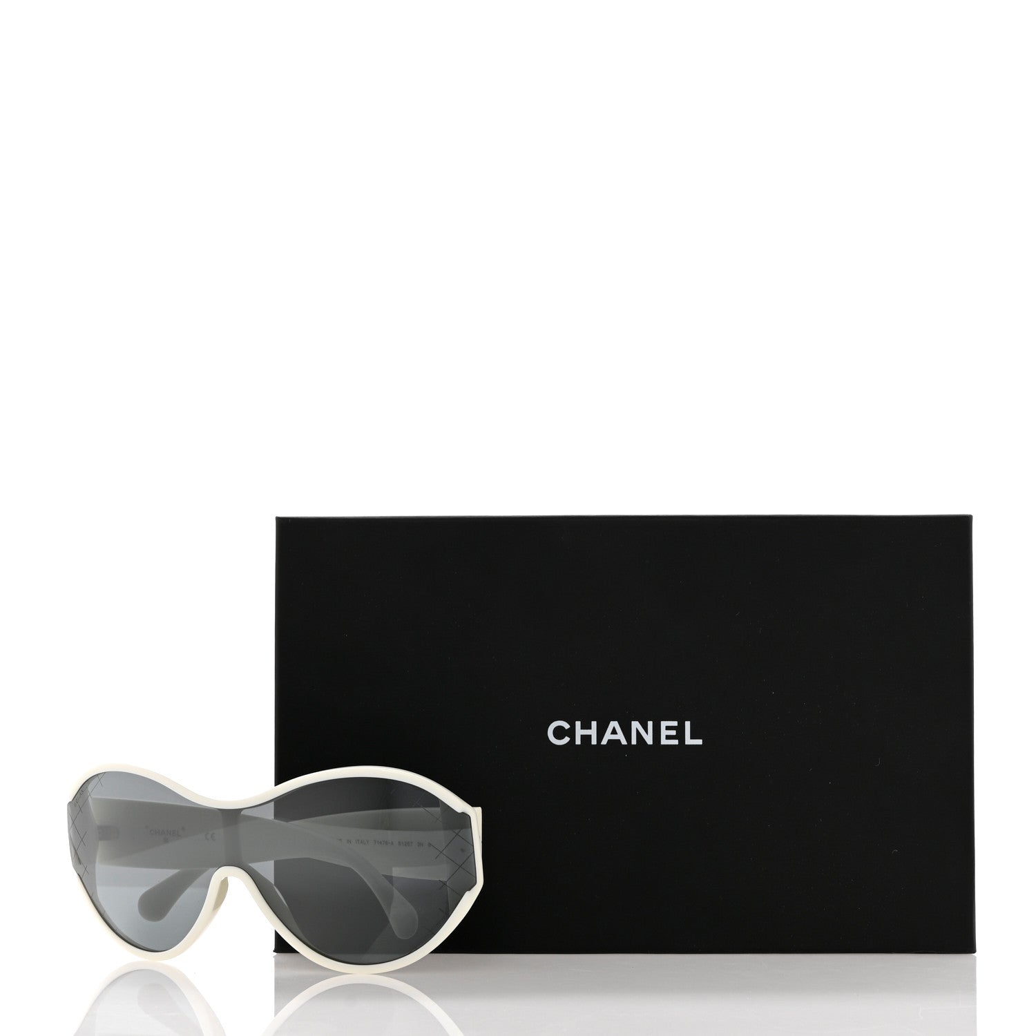 Chanel Acetate Mirror Shield Sunglasses 71476A White 7 of 7