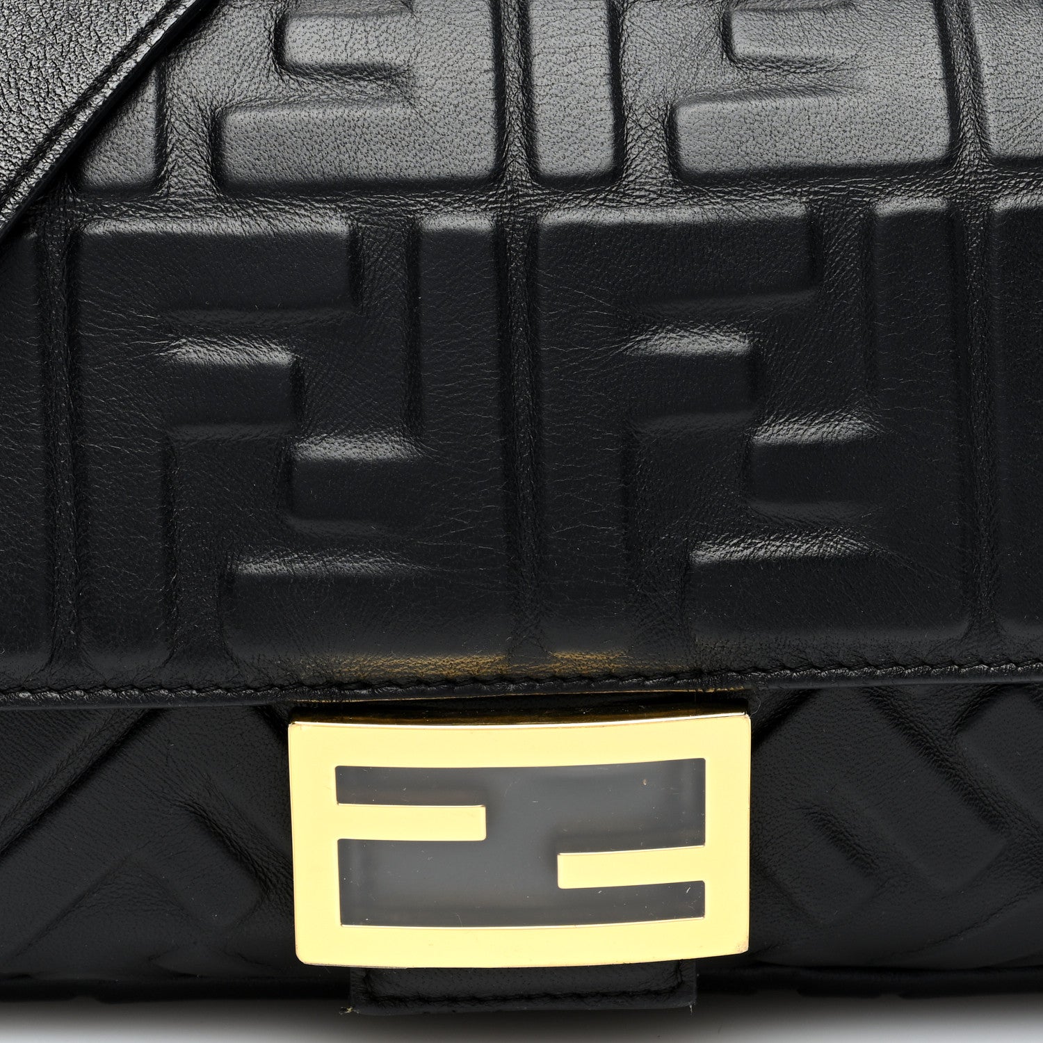 Fendi Nappa FF 1974 Embossed Baguette Black 7 of 9