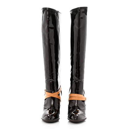 Louis Vuitton Patent Calfskin Tall Boots 38 Amarante 2 of 10