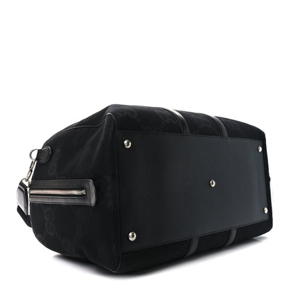 Gucci Monogram Jumbo GG Textured Dollar Calfskin Large Duffle Bag Black 4 of 10