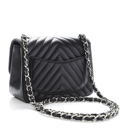 Chanel Lambskin Chevron Quilted Mini Square Flap Black 3 of 11