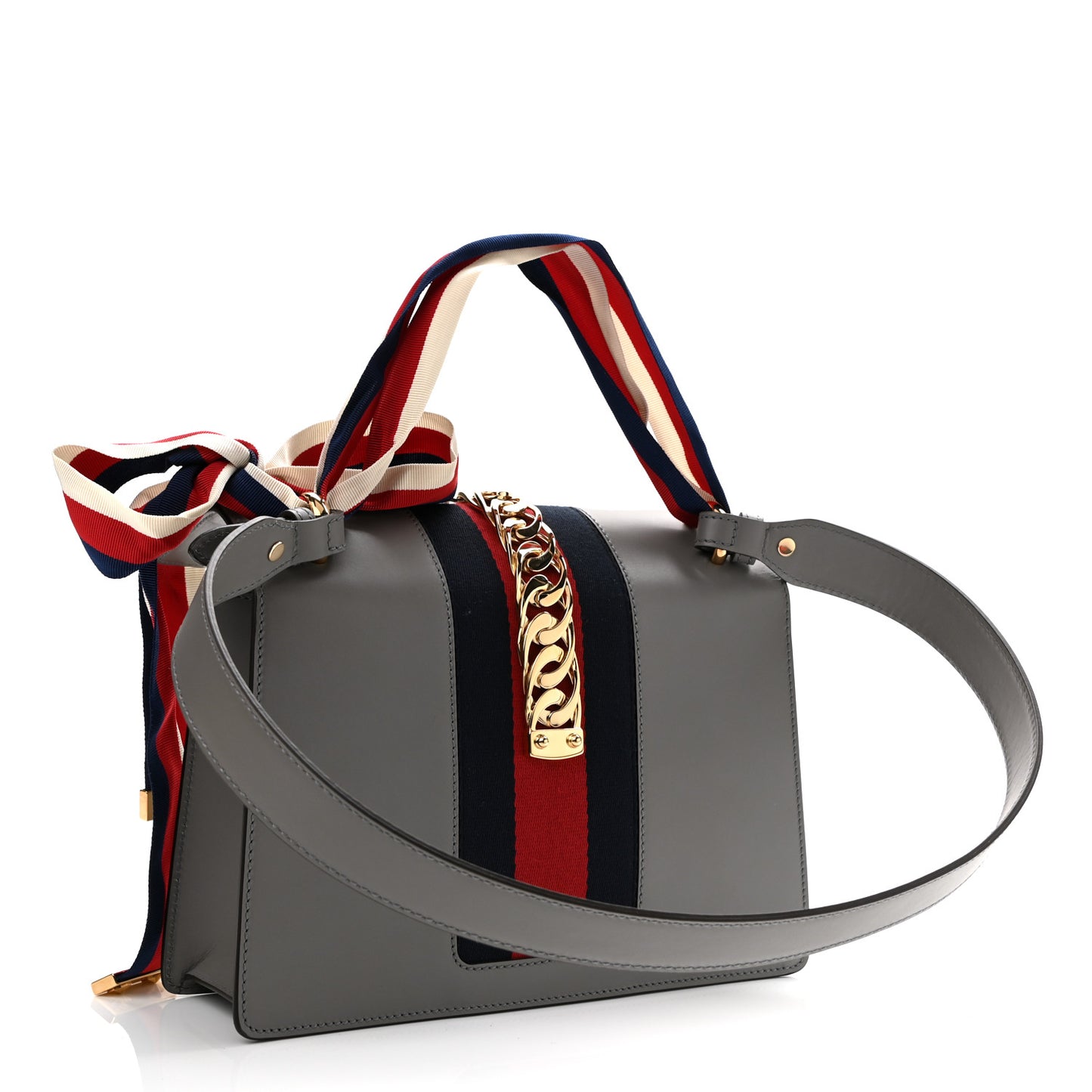 Calfskin Small Sylvie Shoulder Bag Deep Grey