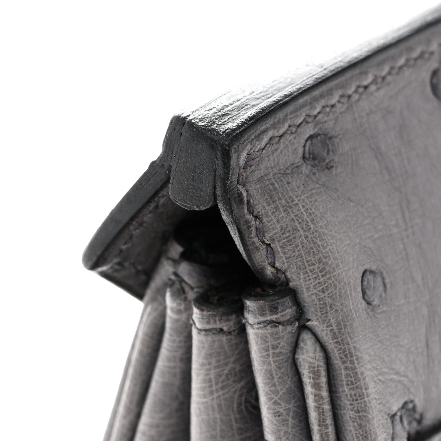 Hermes Ostrich Birkin 25 Gris Agate 11 of 15