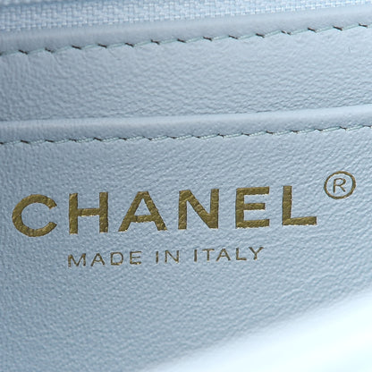 Chanel Lambskin Quilted Mini Top Handle Rectangular Flap Light Blue 5 of 8