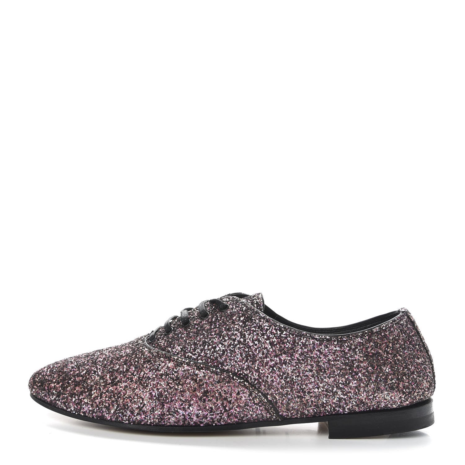 Saint Laurent Calfskin Glitter Oxfords 39 Pink 1 of 10