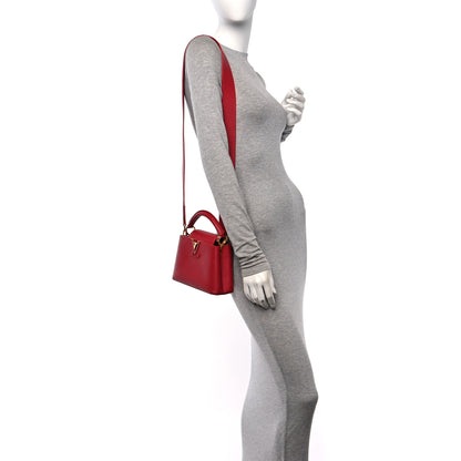 Louis Vuitton Taurillon Mini Capucines Scarlet 2 of 11