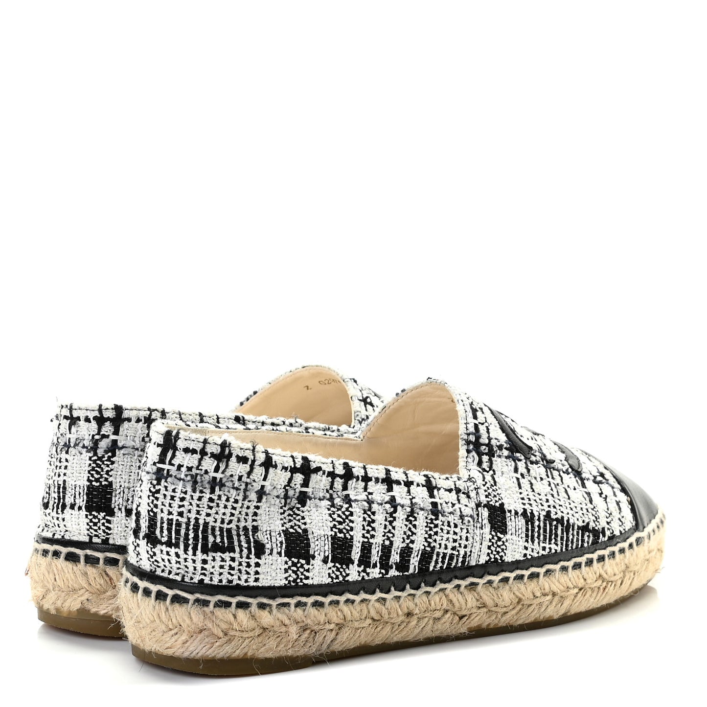 Tweed CC Espadrilles 39 Black White