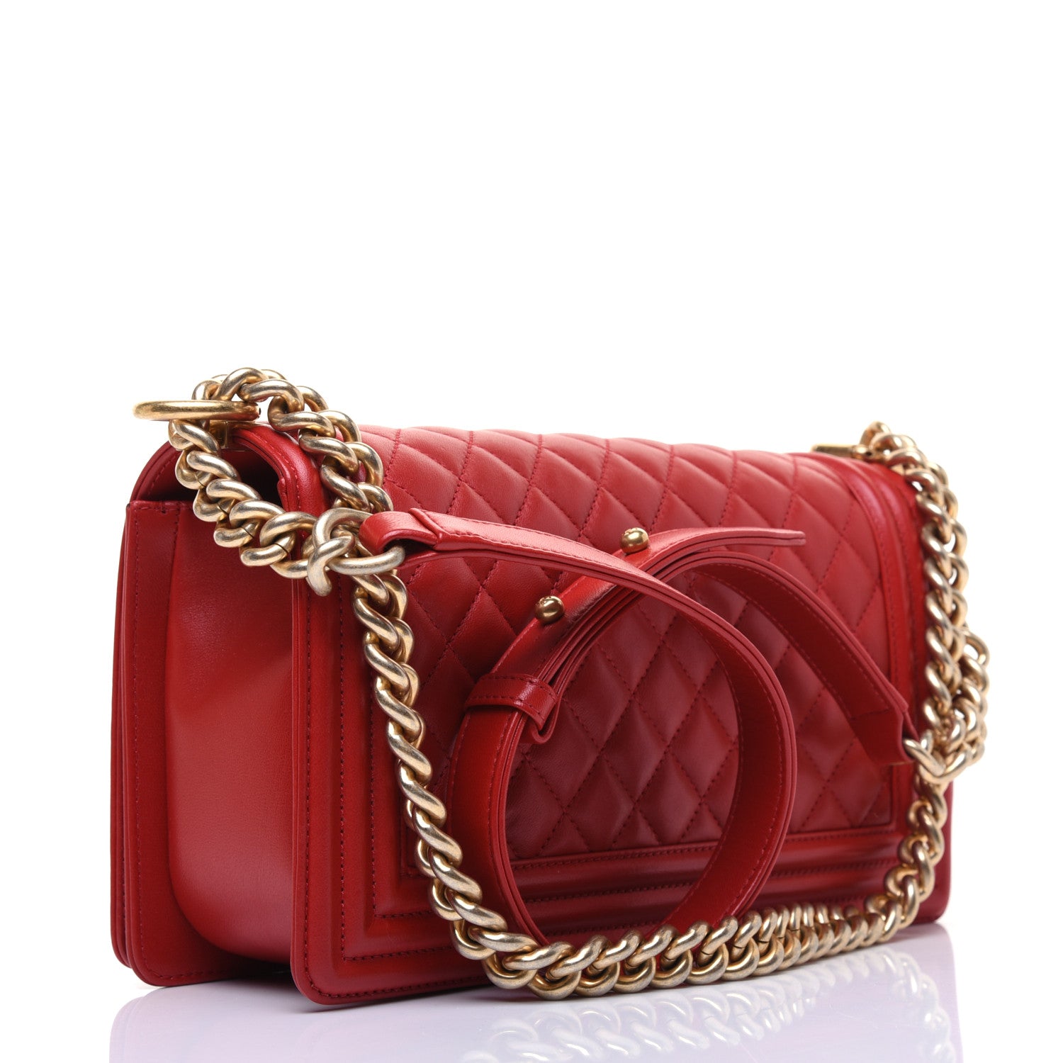 Chanel Lambskin Quilted Medium Boy Flap Red 3 of 17