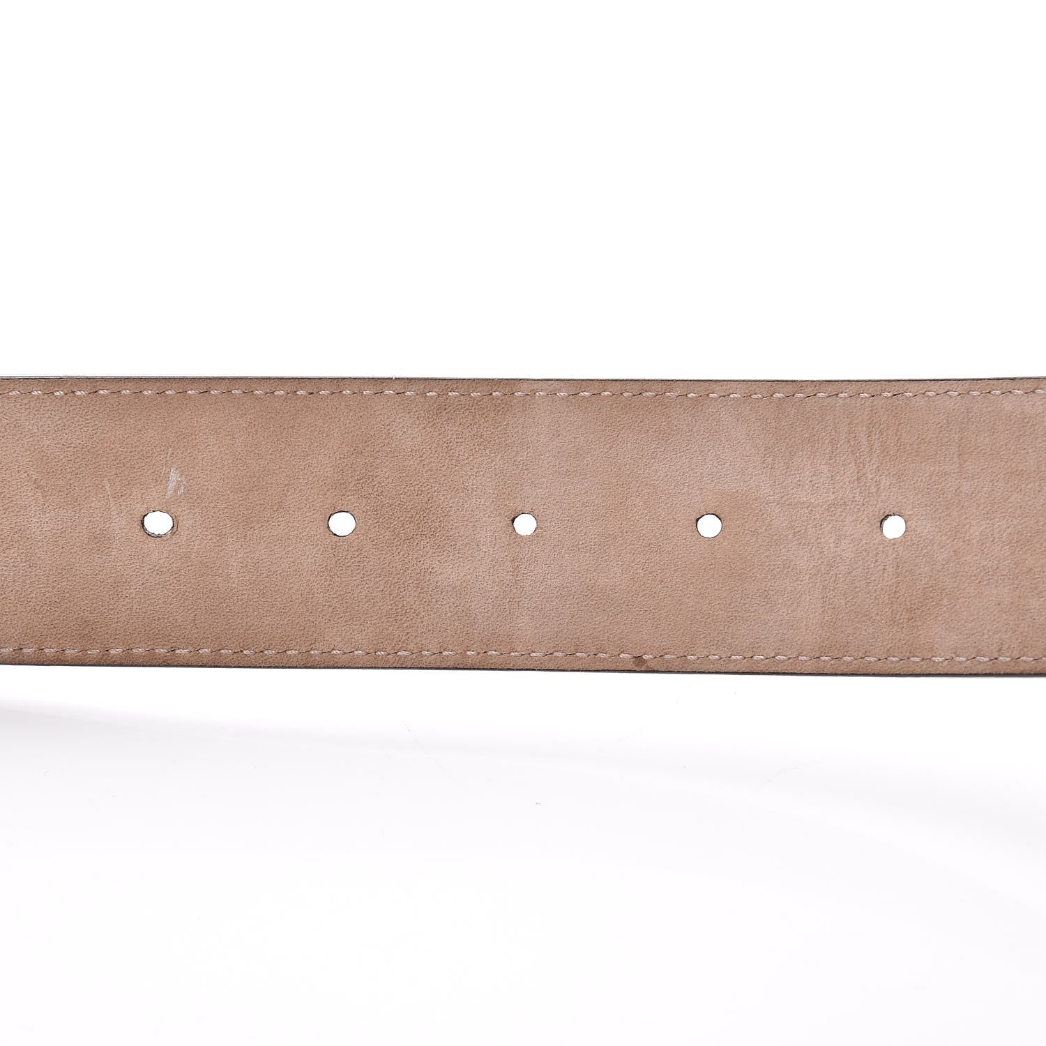Gucci GG Supreme Monogram Selleria Calfskin Interlocking G 40mm Belt 95 38 Beige Ebony Blue 5 of 8