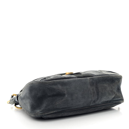 Chloe Suede Medium Lexa Shoulder Bag Silver Blue 4 of 12