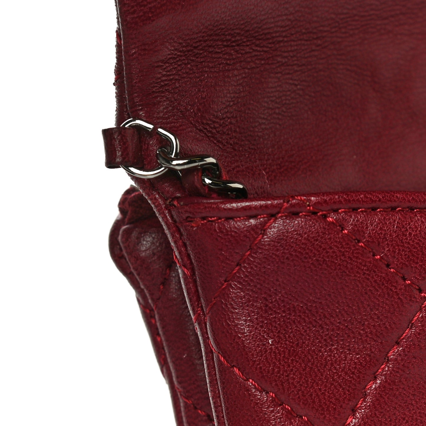Lambskin Quilted Mini Mineral Nights Flap Crossbody Bag Dark Red