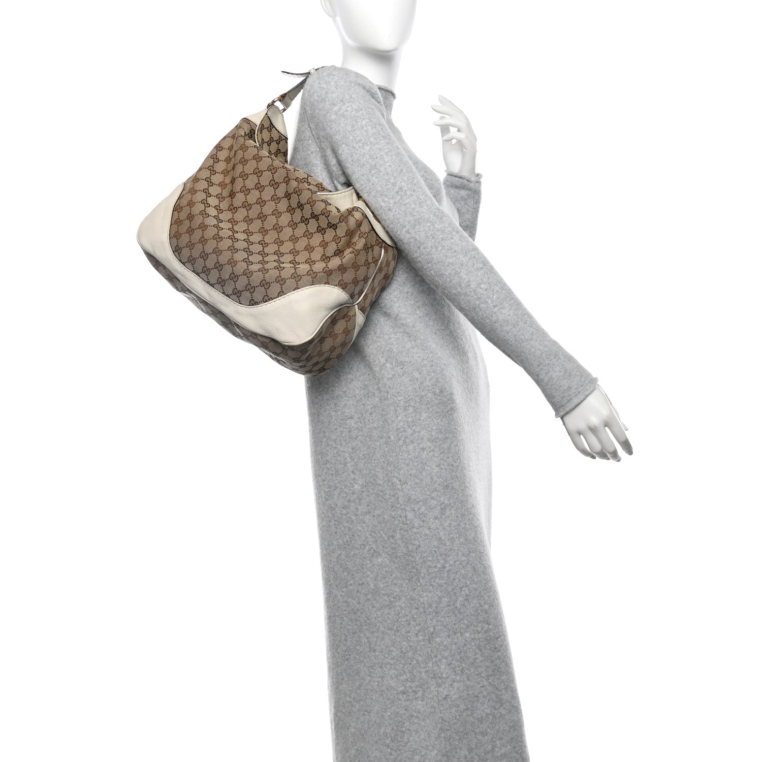 Gucci Monogram Medium Charlotte Hobo Off White 2 of 15