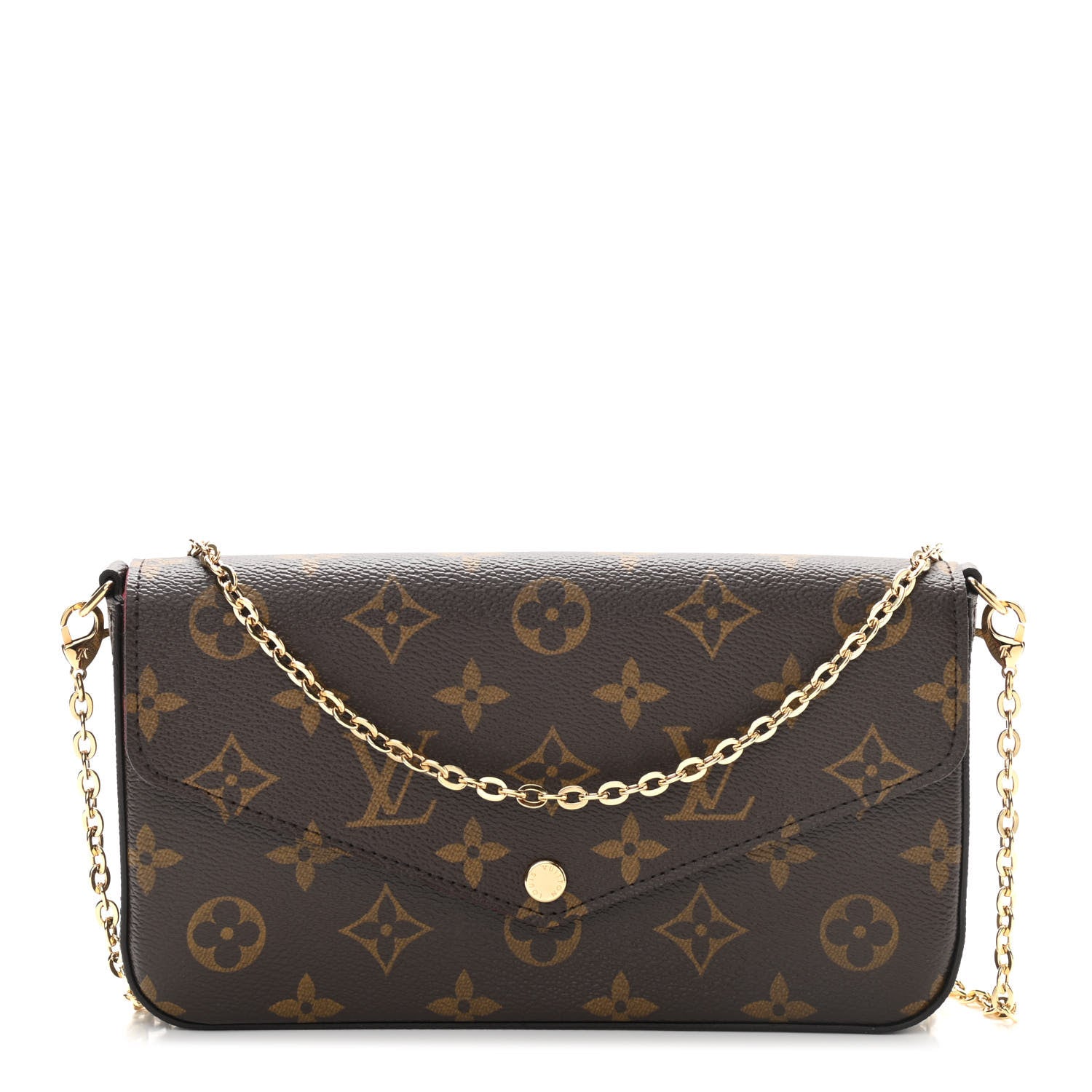 Louis Vuitton Monogram Pochette Felicie Chain Wallet Fuchsia 1 of 11