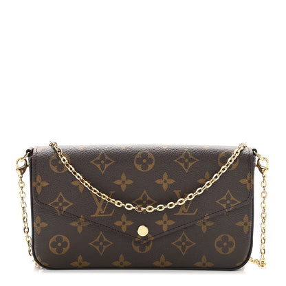 Louis Vuitton Monogram Pochette Felicie Chain Wallet Fuchsia 1 of 11