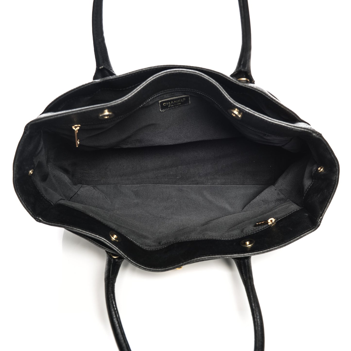Calfskin Cerf Executive Shopper Tote Black