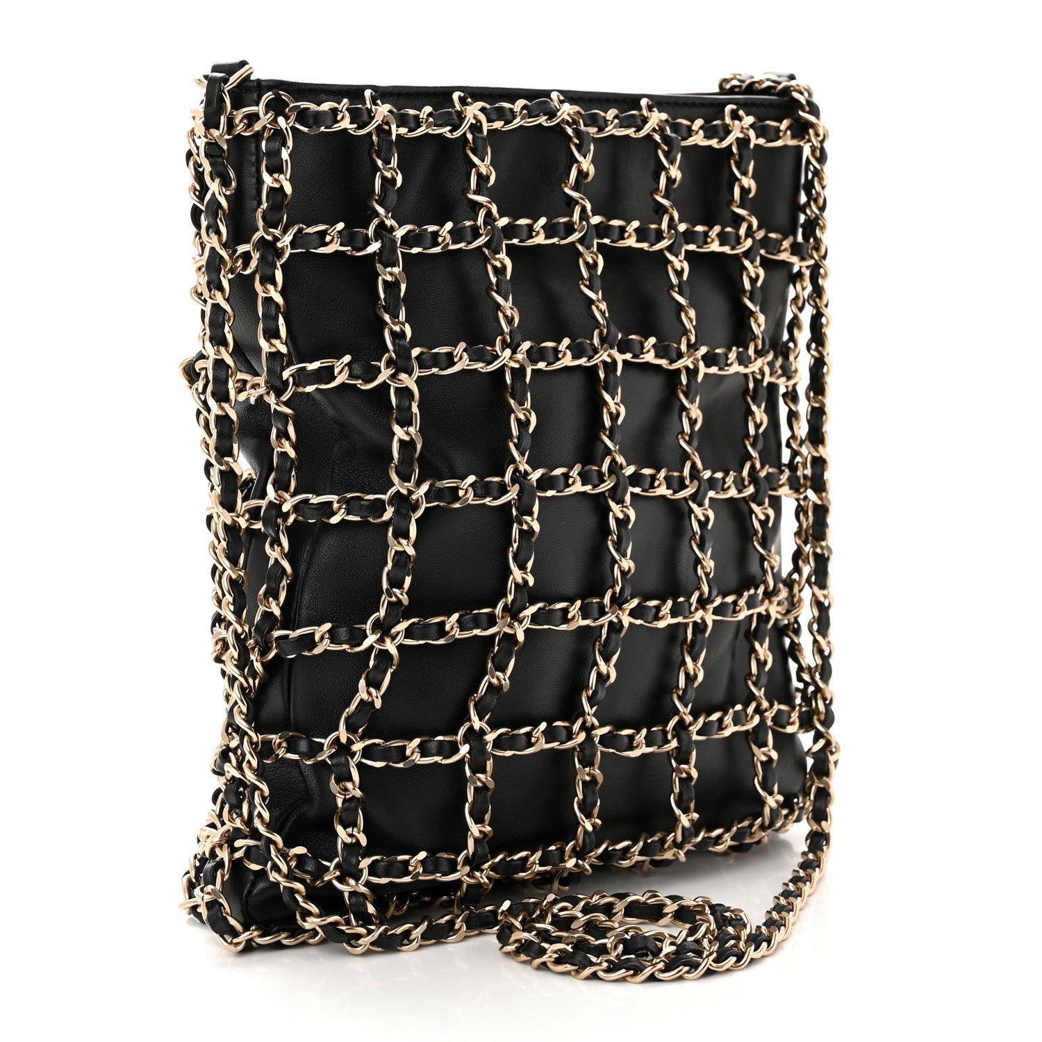 Chanel Lambskin Shopping Chain Tote Black 3 of 12