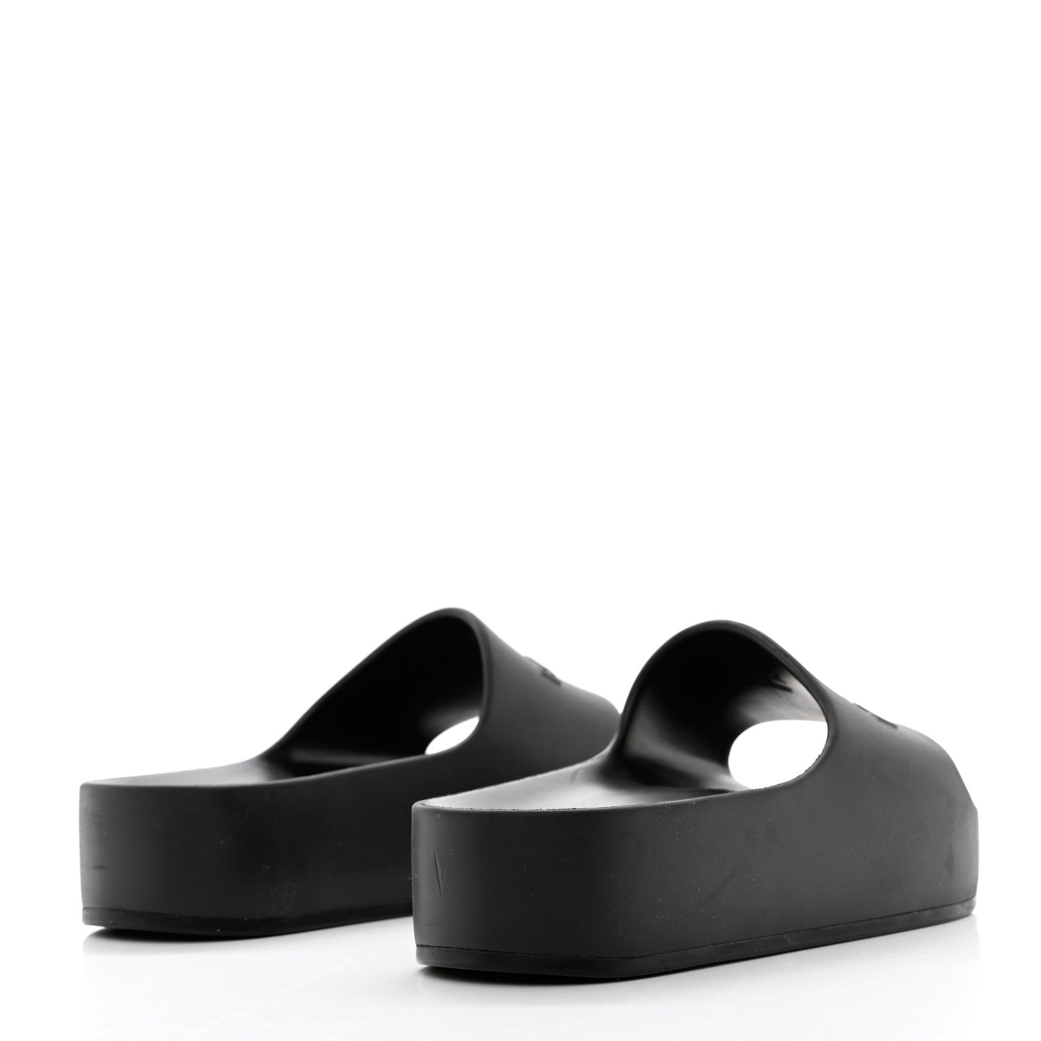 Balenciaga Rubber Chunky Platform Slide Sandals 38 Black 4 of 9