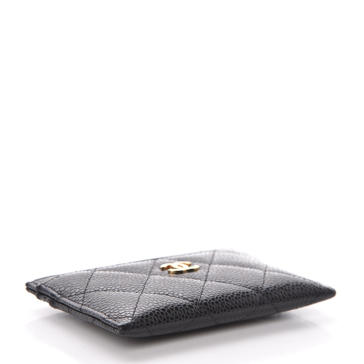 Caviar Quilted Card Holder Black