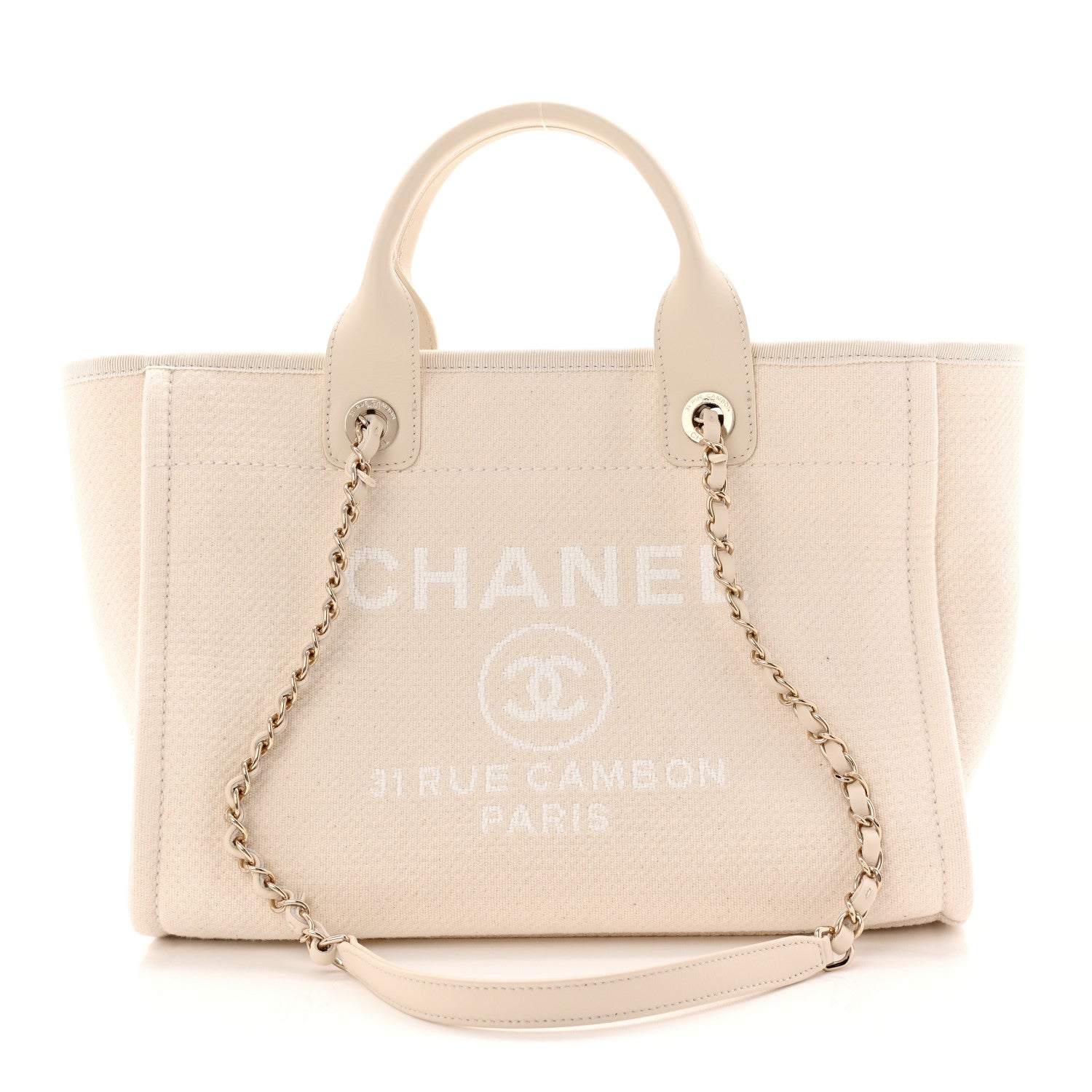Chanel Mixed Fibers Small Deauville Tote White 1 of 11
