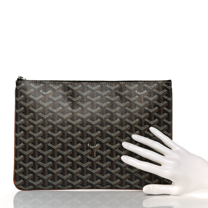 Goyard Goyardine Senat Pochette MM Black Gold 2 of 8