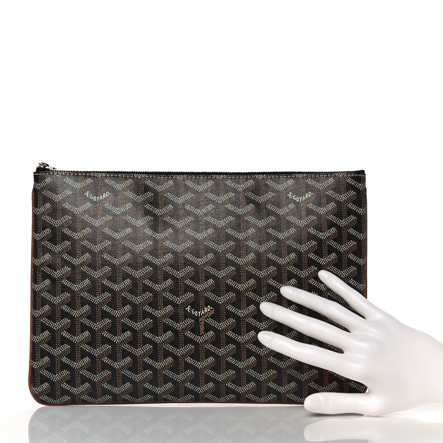 Goyard Goyardine Senat Pochette MM Black Gold 2 of 9