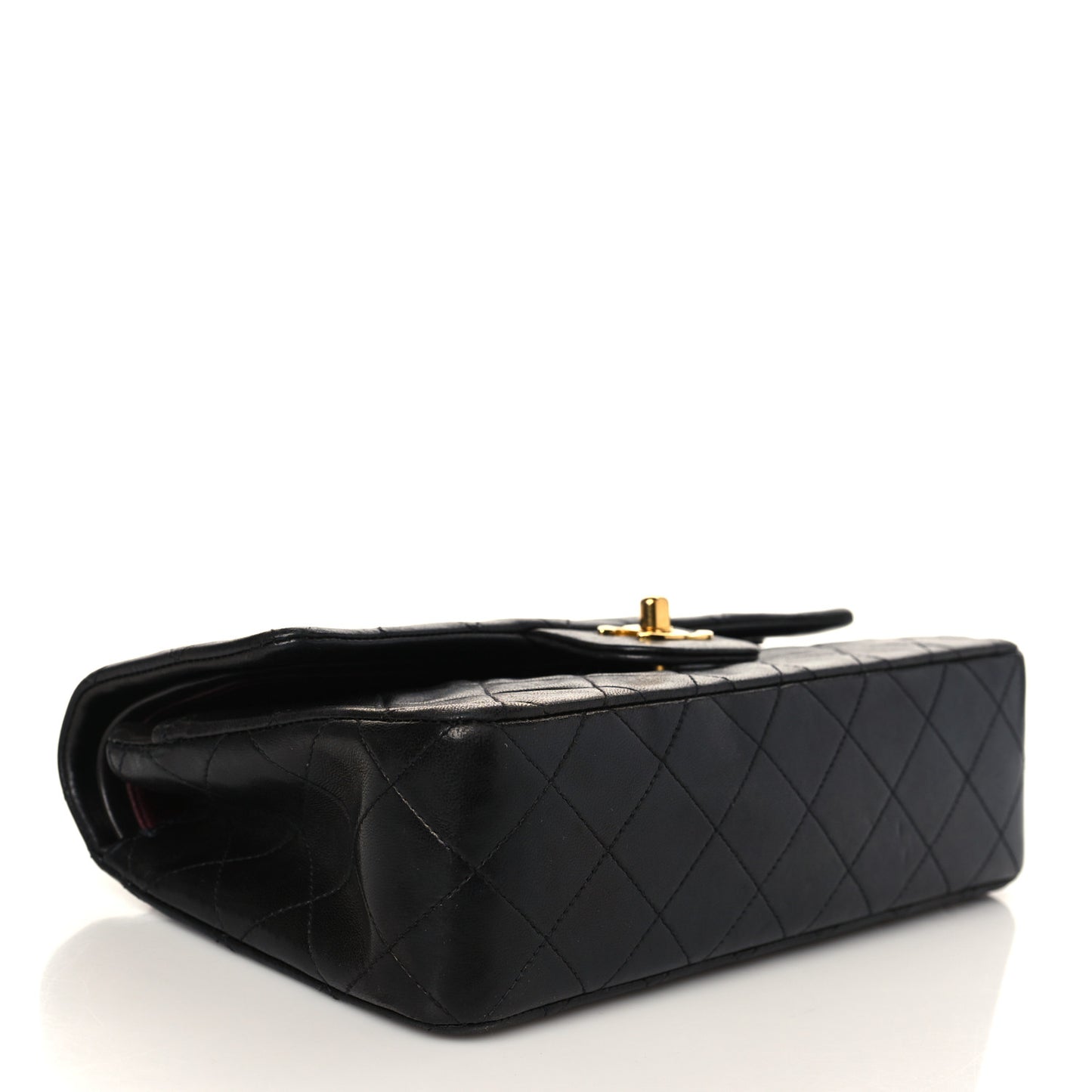 Lambskin Quilted Small Double Flap Black