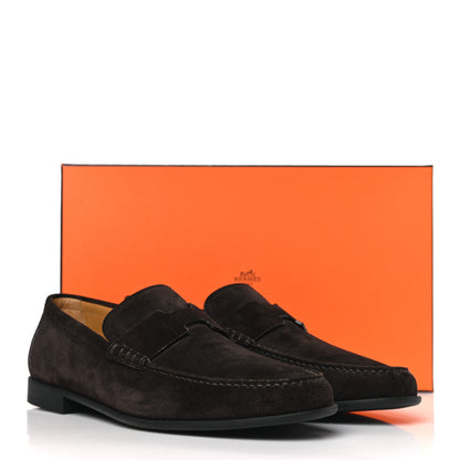 Hermes Suede Calfskin Mens Duke Loafers 44 9 of 9