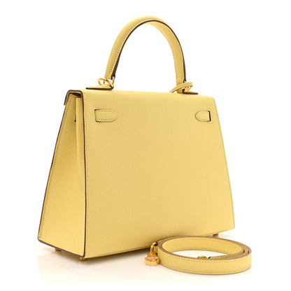 Hermes Epsom Kelly Sellier 25 Jaune Poussin 3 of 11
