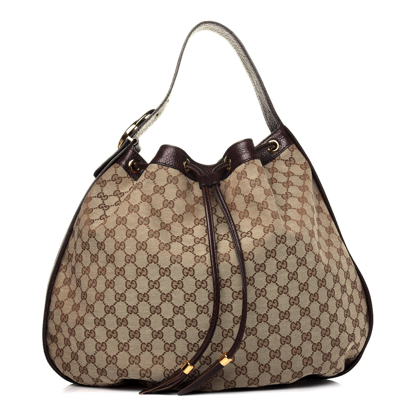 Monogram Medium Interlocking Icon Shoulder Bag Dark Brown