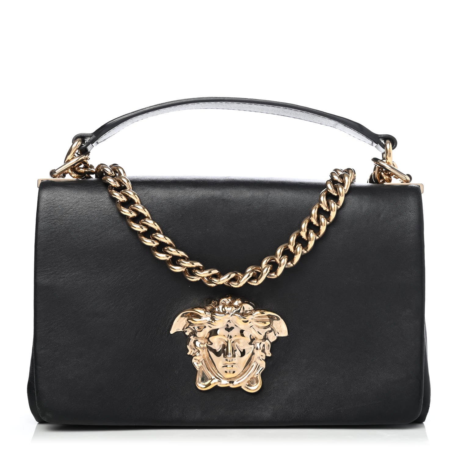 Versace Nappa Palazzo Medusa Chain Shoulder Bag Black 1 of 4