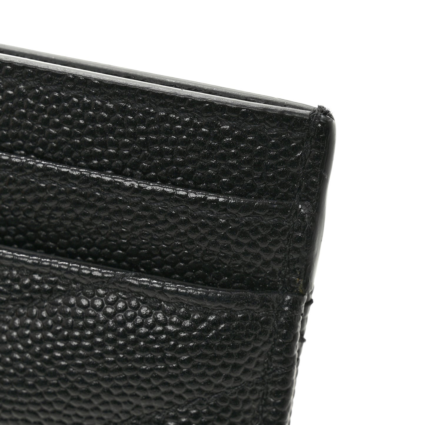 Grain De Poudre Matelasse Chevron Monogram Credit Card Case Black