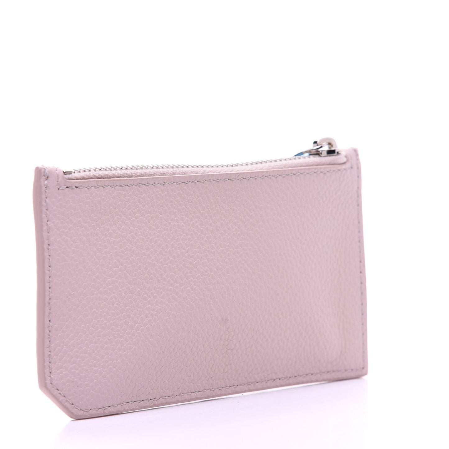 Grained Calfskin 5 Fragments Zip Pouch Card Holder Pale Pink