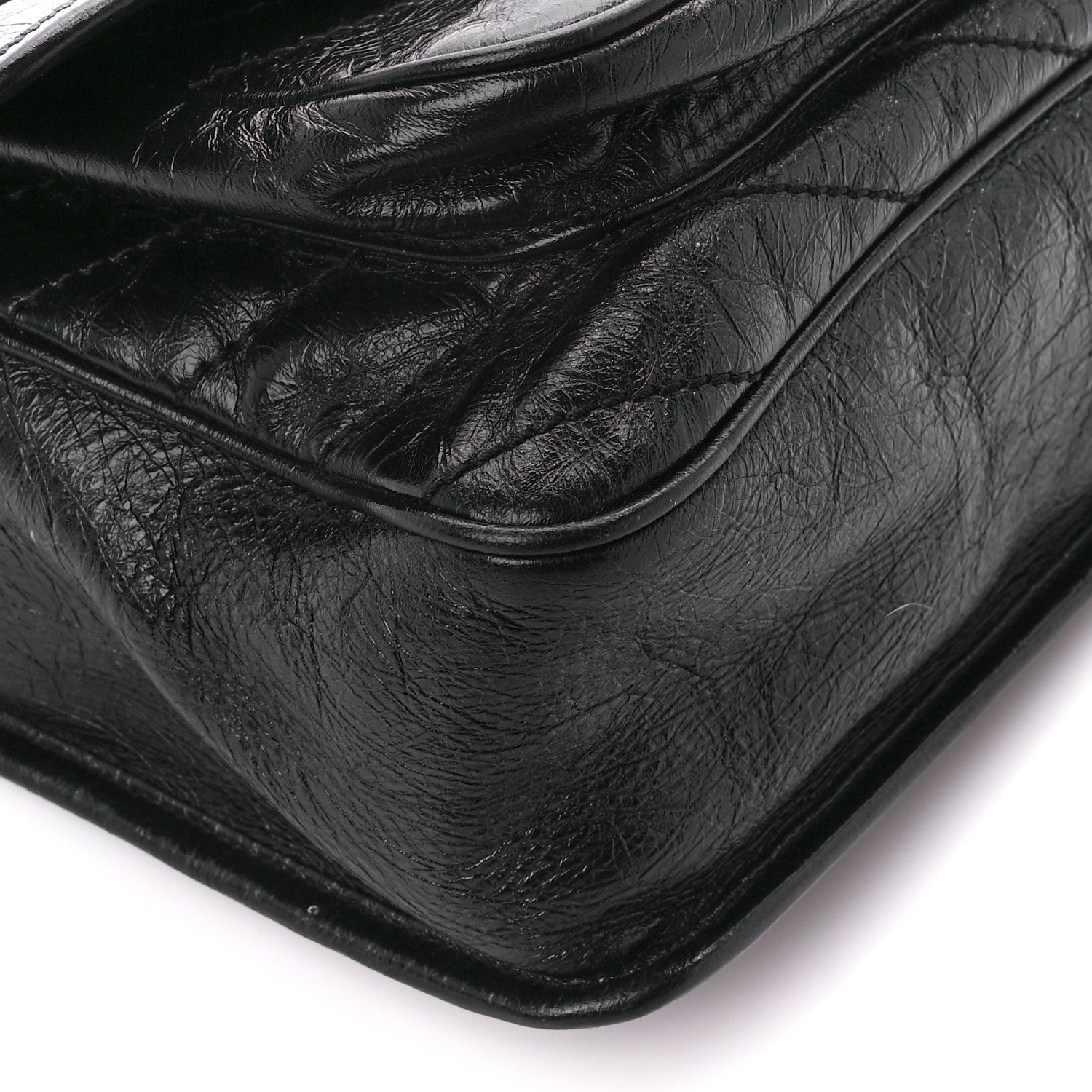 Saint Laurent Crinkled Calfskin Matelasse Monogram Medium Niki Chain Satchel Black 10 of 12