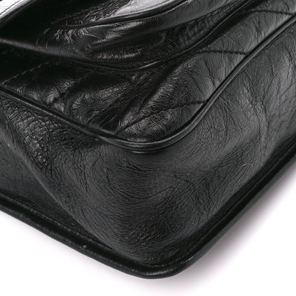Saint Laurent Crinkled Calfskin Matelasse Monogram Medium Niki Chain Satchel Black 10 of 12